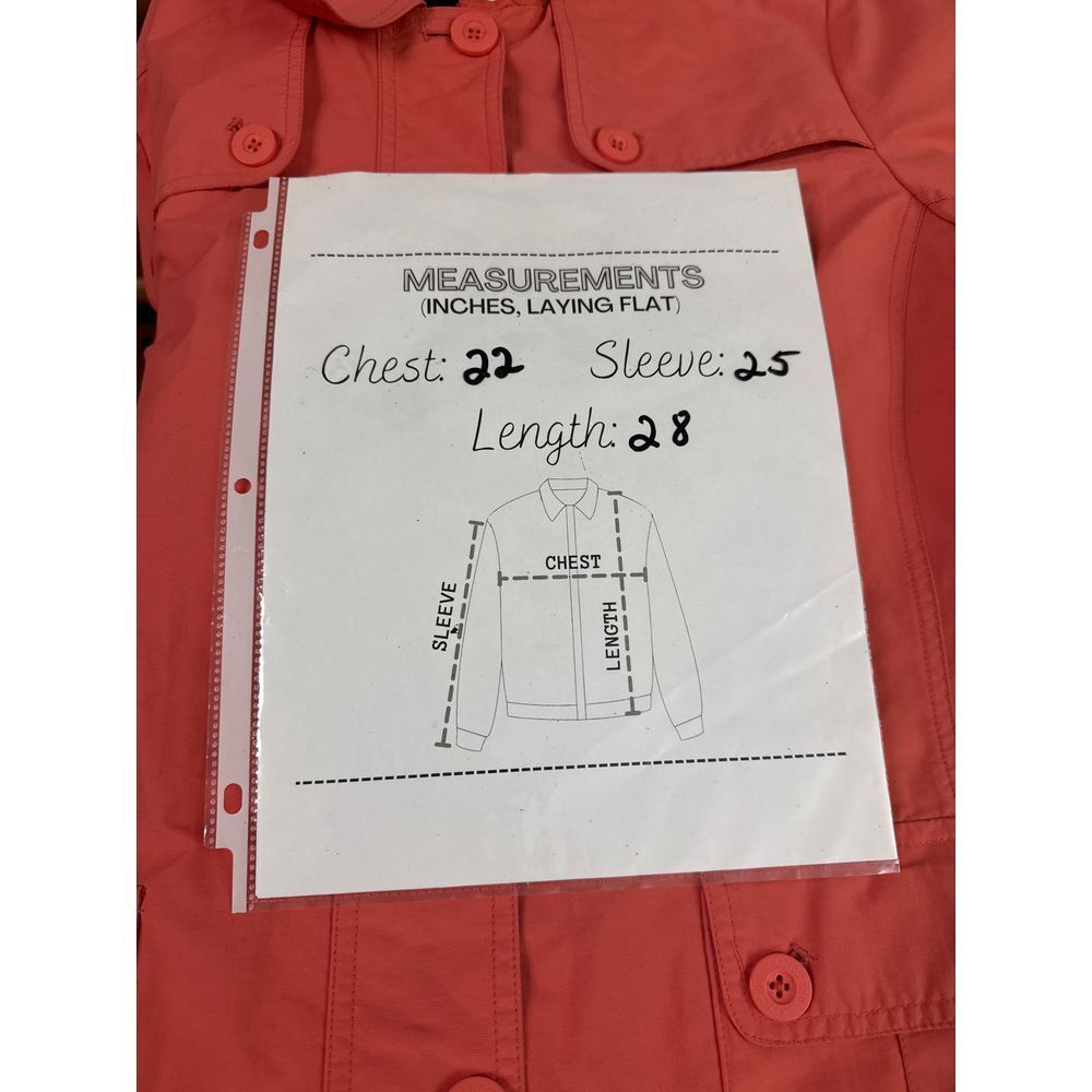 Lands End Women's Coral Orange M Zip Lightweight Nylon Jacket Minimalists Spring - Picture 5 of 5